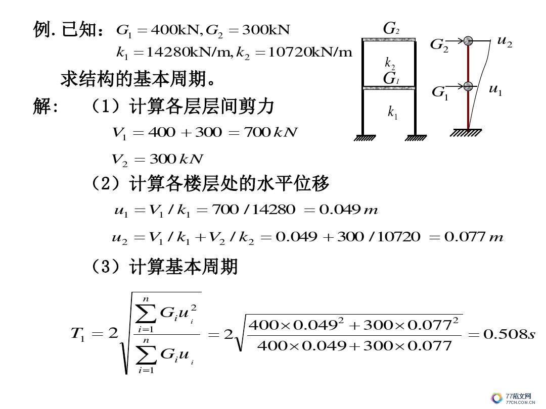 建筑抗震底部剪力法