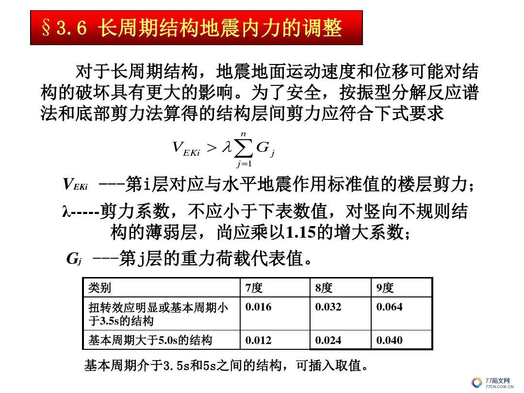 建筑抗震底部剪力法