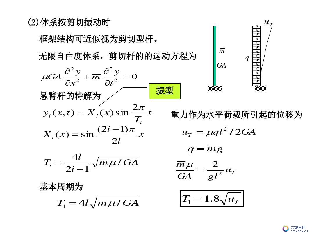 建筑抗震底部剪力法