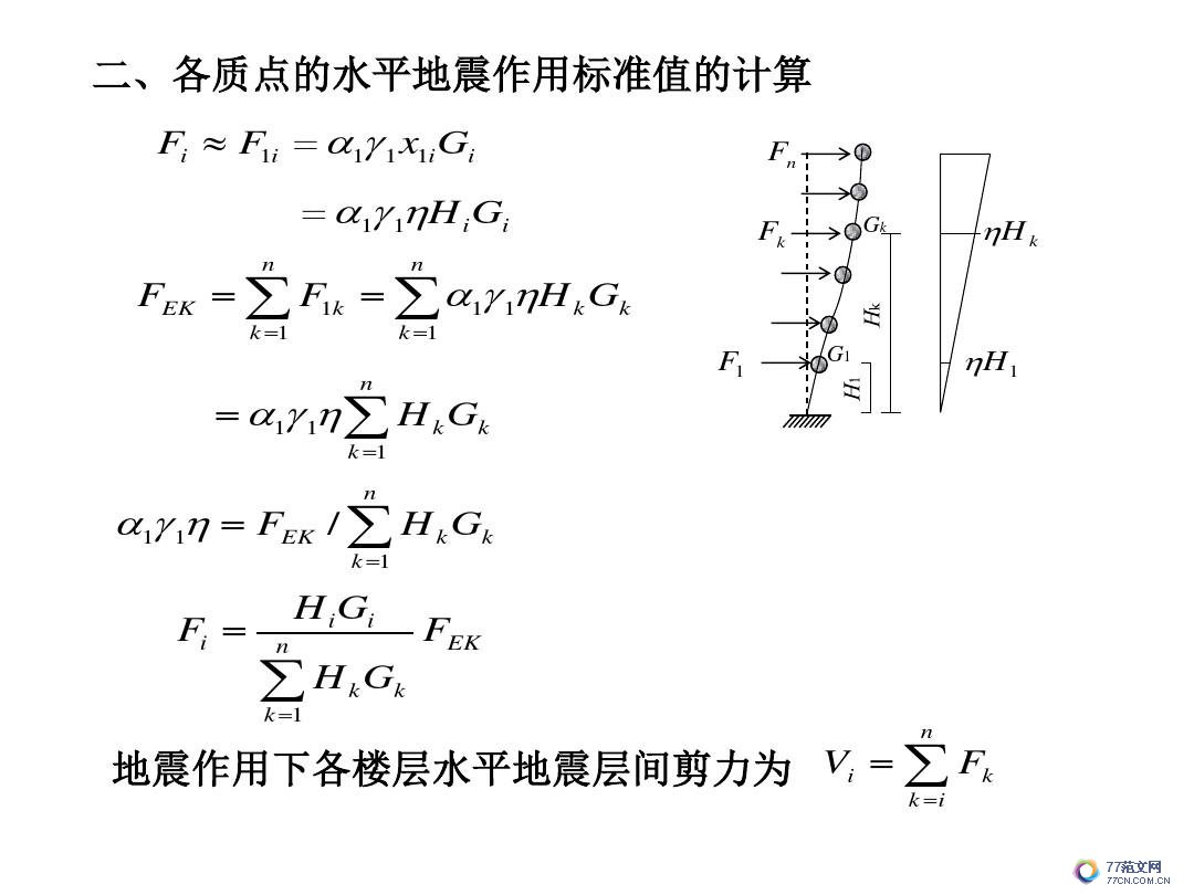 建筑抗震底部剪力法